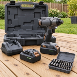 The impact driver kit seen from the other side