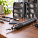 Close-up of the precision bits and magnetic holder